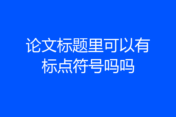 论文标题里可以有标点符号吗吗