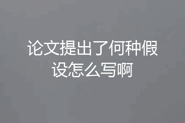论文提出了何种假设怎么写啊