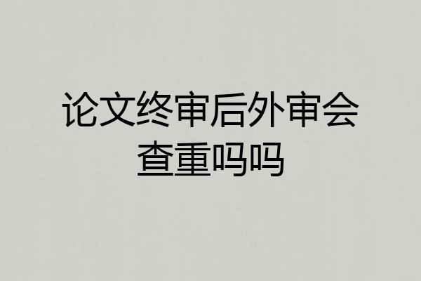 论文终审后外审会查重吗吗