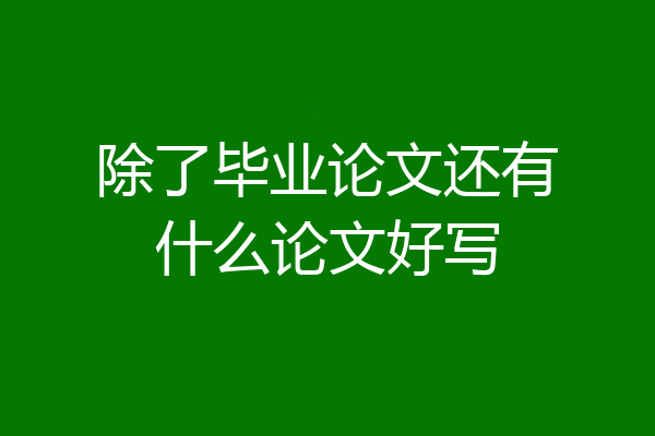 除了毕业论文还有什么论文好写