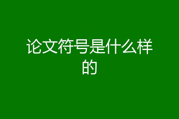 论文符号是什么样的