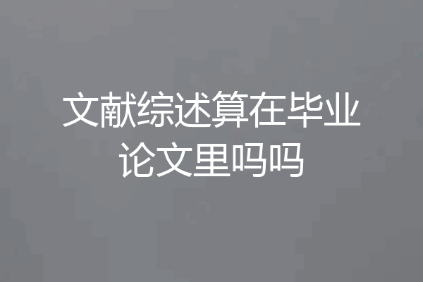 文献综述算在毕业论文里吗吗