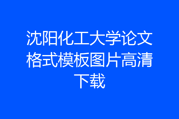 沈阳化工大学论文格式模板图片高清下载