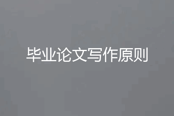 毕业论文写作原则