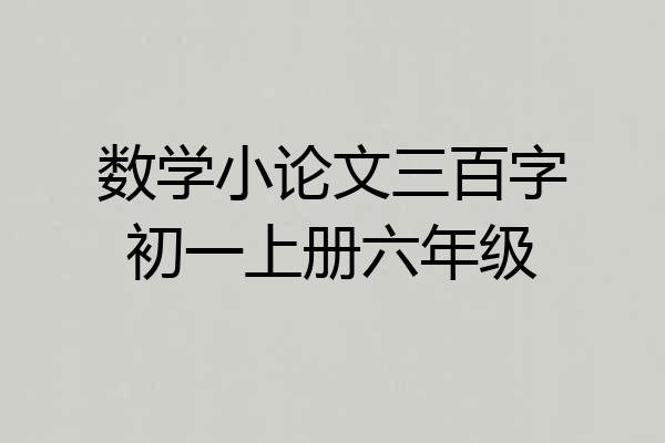 数学小论文三百字初一上册六年级