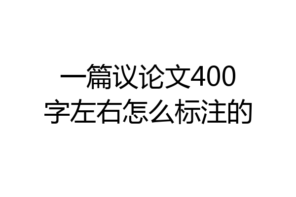一篇议论文400字左右怎么标注的