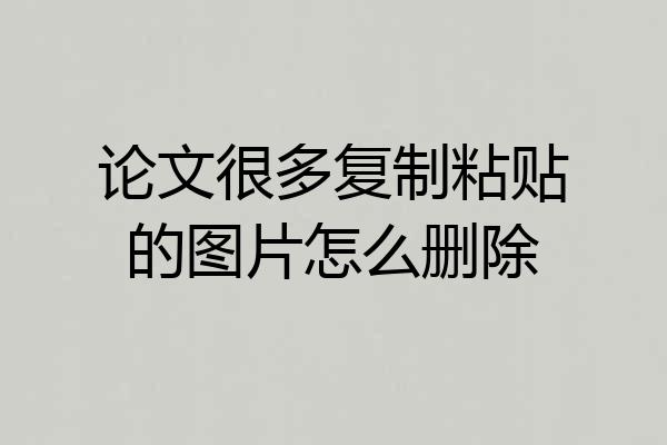 论文很多复制粘贴的图片怎么删除