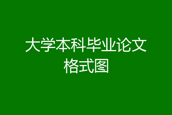 大学本科毕业论文格式图