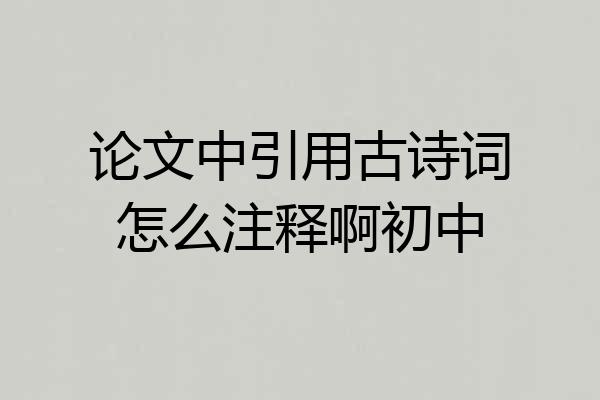 论文中引用古诗词怎么注释啊初中