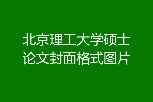北京理工大学硕士论文封面格式图片