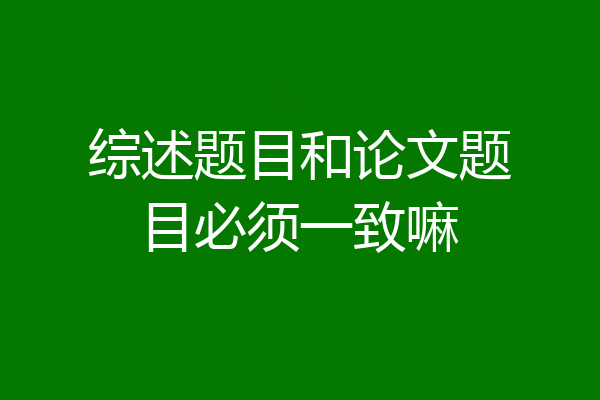 综述题目和论文题目必须一致嘛