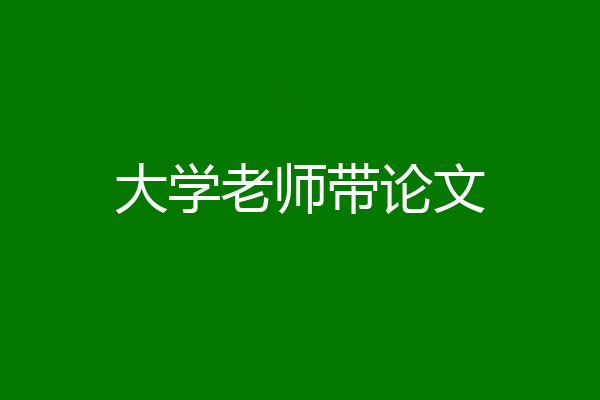大学老师带论文