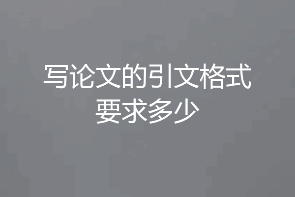 写论文的引文格式要求多少