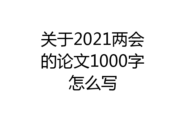 关于2021两会的论文1000字怎么写