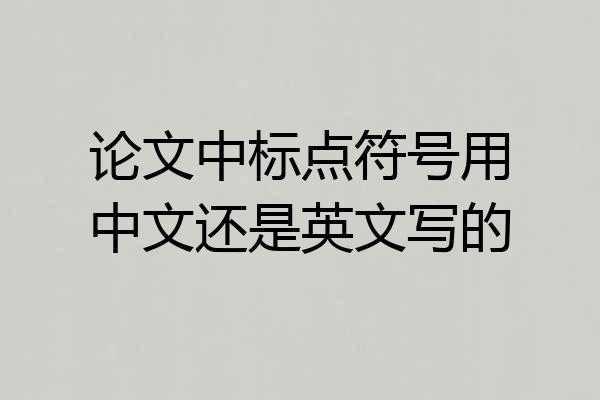 论文中标点符号用中文还是英文写的