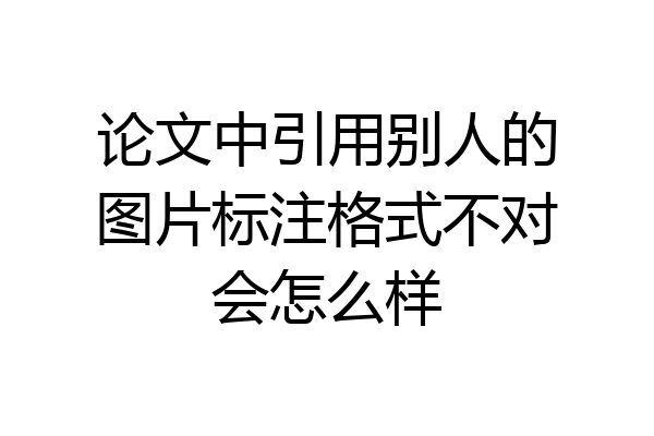 论文中引用别人的图片标注格式不对会怎么样