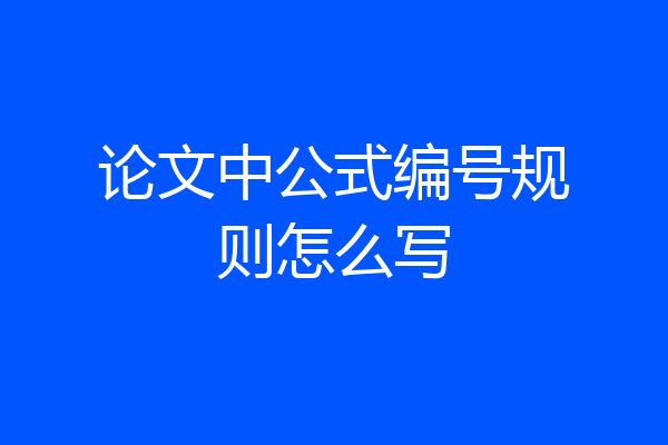 论文中公式编号规则怎么写