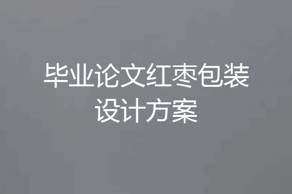 毕业论文红枣包装设计方案