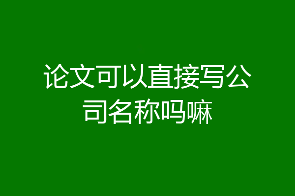 论文可以直接写公司名称吗嘛