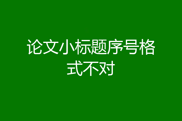论文小标题序号格式不对
