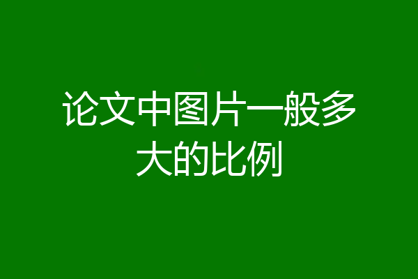 论文中图片一般多大的比例