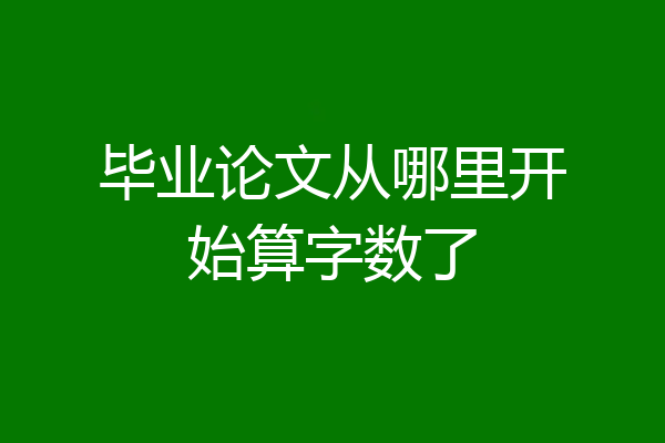 毕业论文从哪里开始算字数了