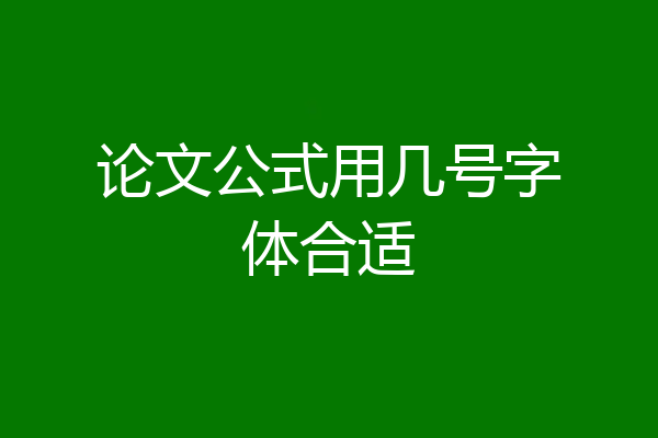 论文公式用几号字体合适