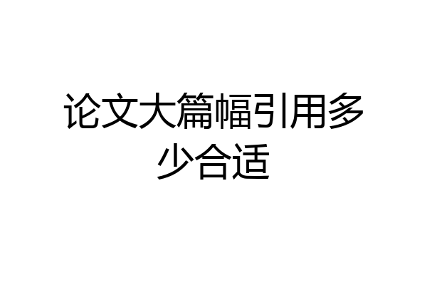 论文大篇幅引用多少合适