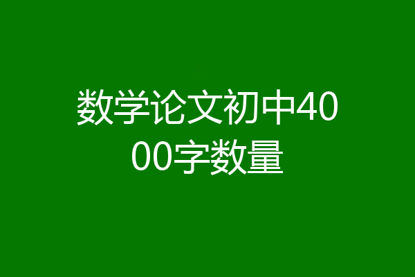 数学论文初中4000字数量