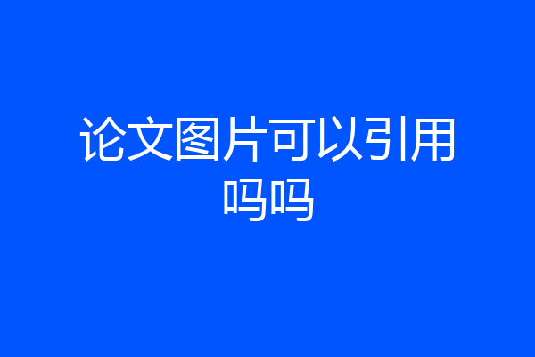 论文图片可以引用吗吗