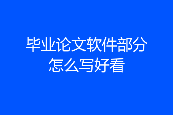 毕业论文软件部分怎么写好看