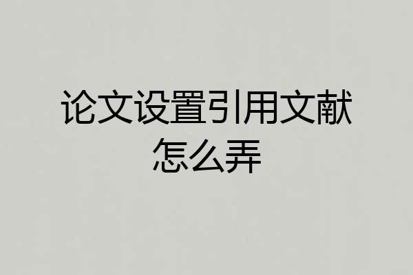 论文设置引用文献怎么弄