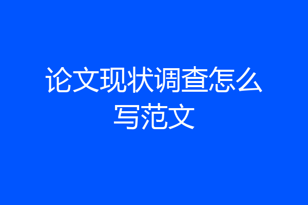 论文现状调查怎么写范文