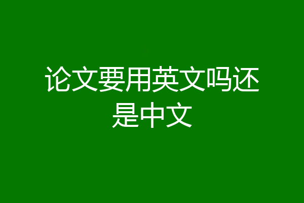 论文要用英文吗还是中文