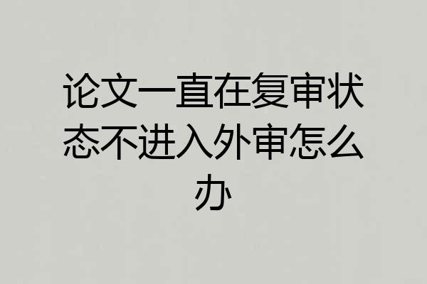 论文一直在复审状态不进入外审怎么办