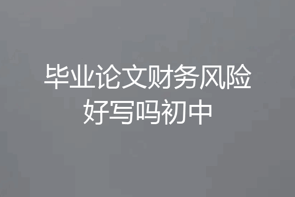 毕业论文财务风险好写吗初中