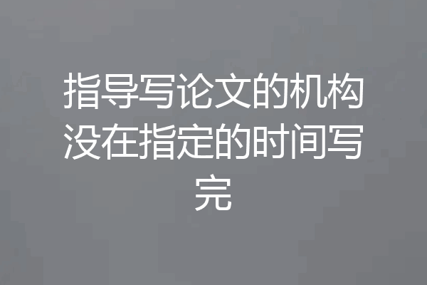 指导写论文的机构没在指定的时间写完
