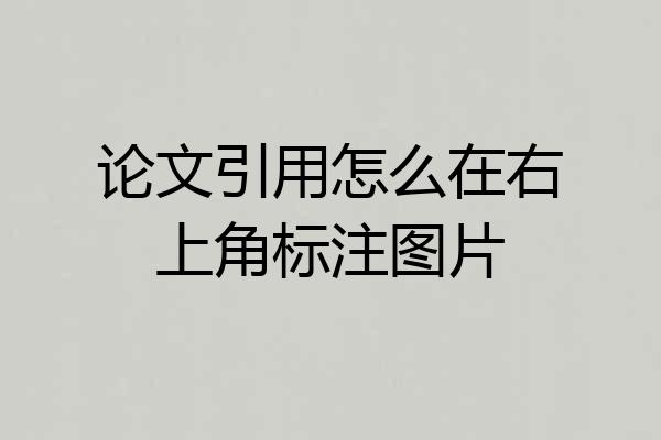 论文引用怎么在右上角标注图片