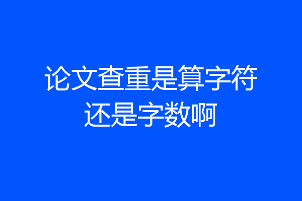 论文查重是算字符还是字数啊