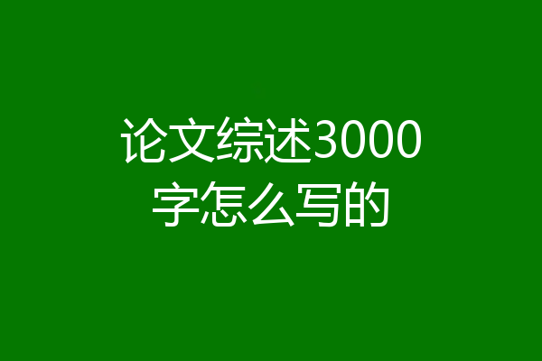 论文综述3000字怎么写的