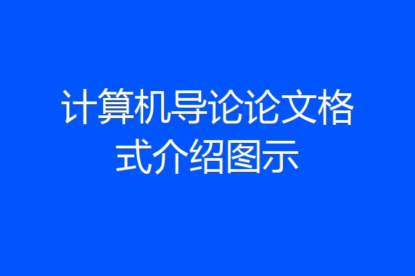 计算机导论论文格式介绍图示