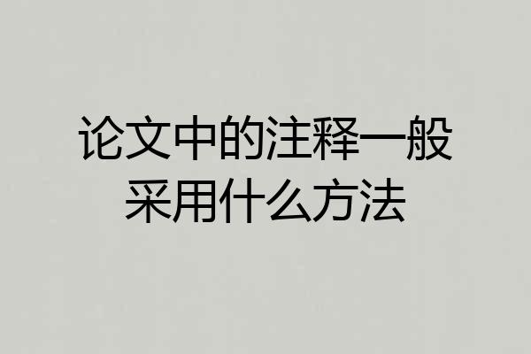 论文中的注释一般采用什么方法