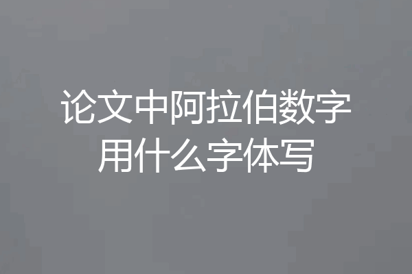论文中阿拉伯数字用什么字体写