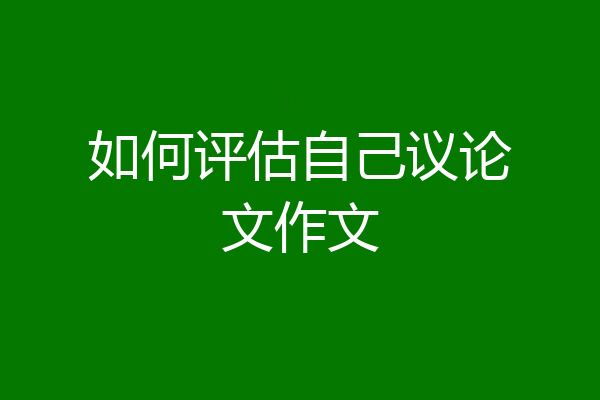 如何评估自己议论文作文