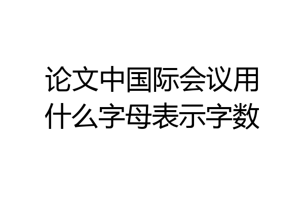 论文中国际会议用什么字母表示字数