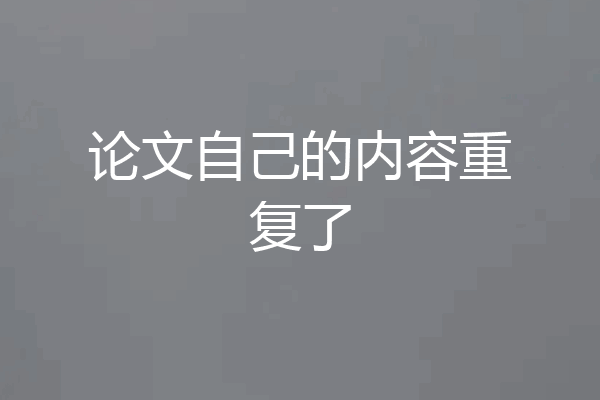 论文自己的内容重复了