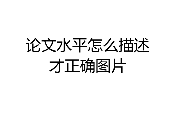 论文水平怎么描述才正确图片