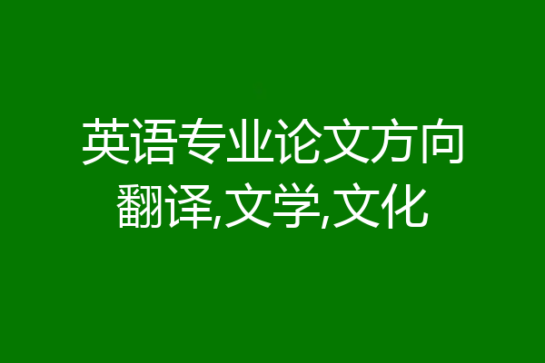 英语专业论文方向翻译,文学,文化