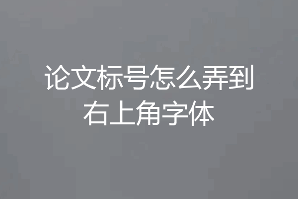 论文标号怎么弄到右上角字体