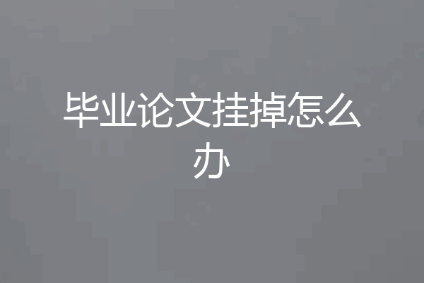 毕业论文挂掉怎么办